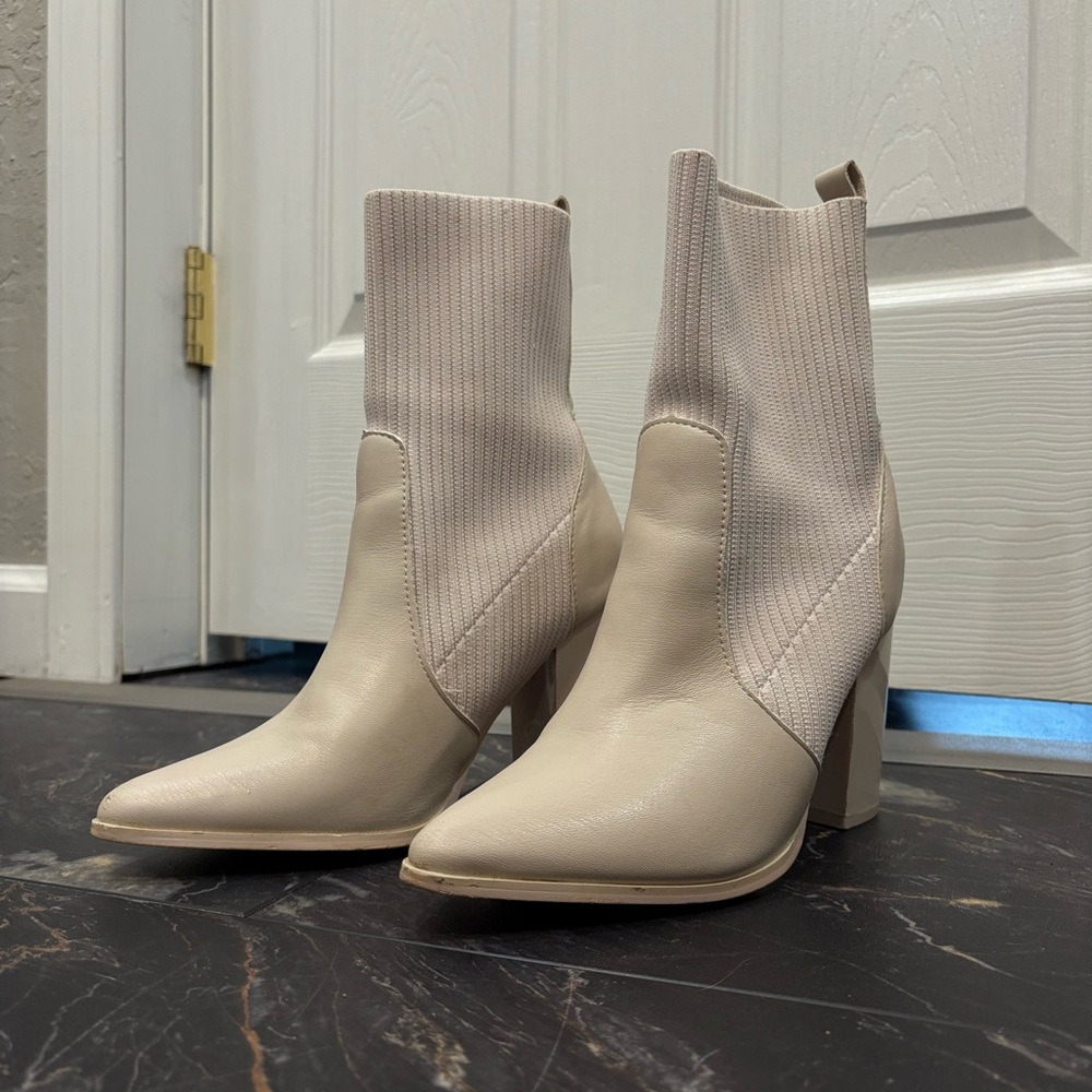 Cream Ankle Boots